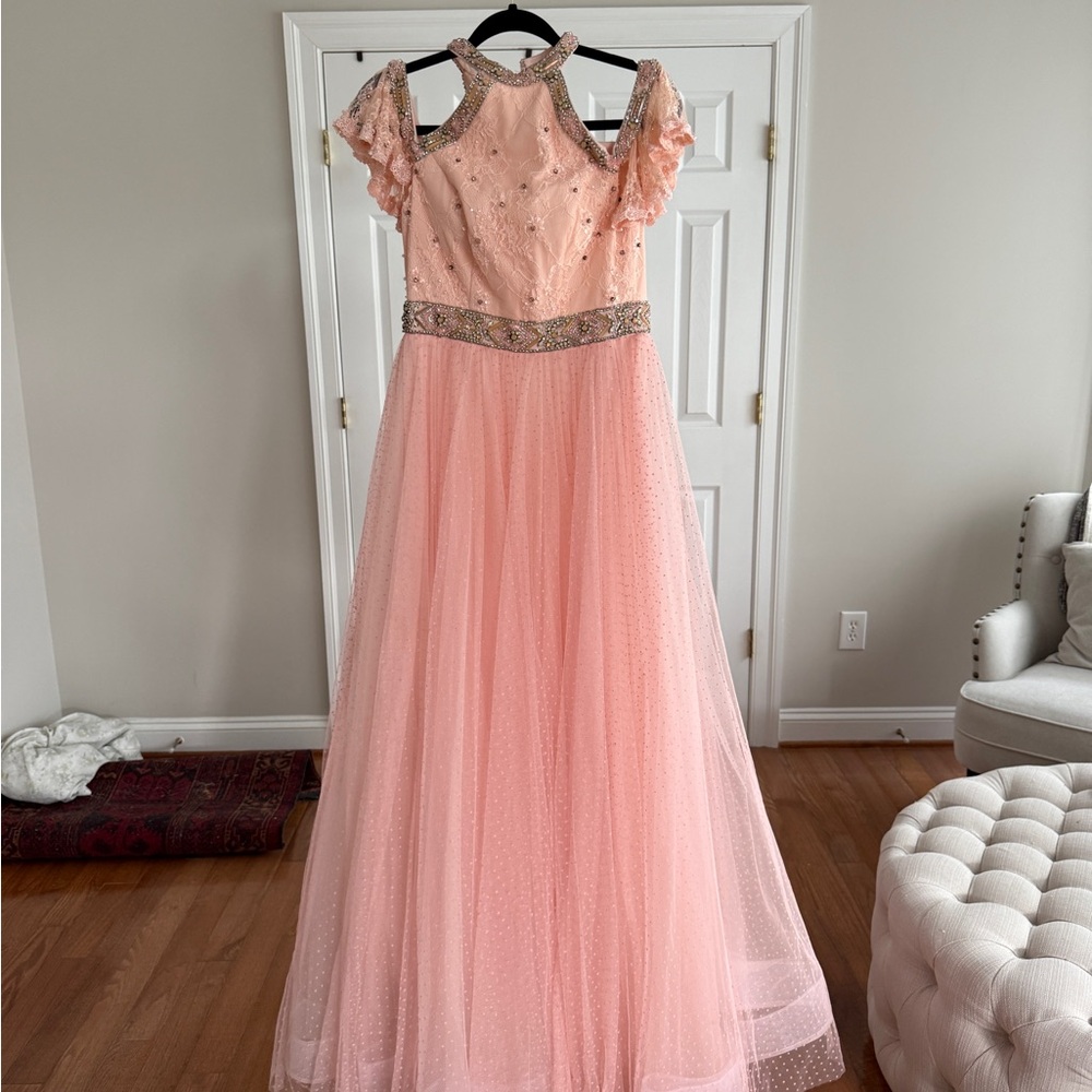 Elegant Pink Gown with Embellishments